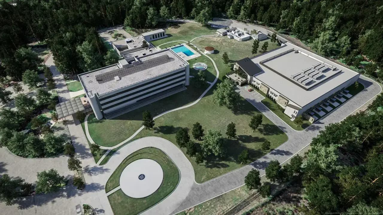 Aerial view of the Westland Bunker complex