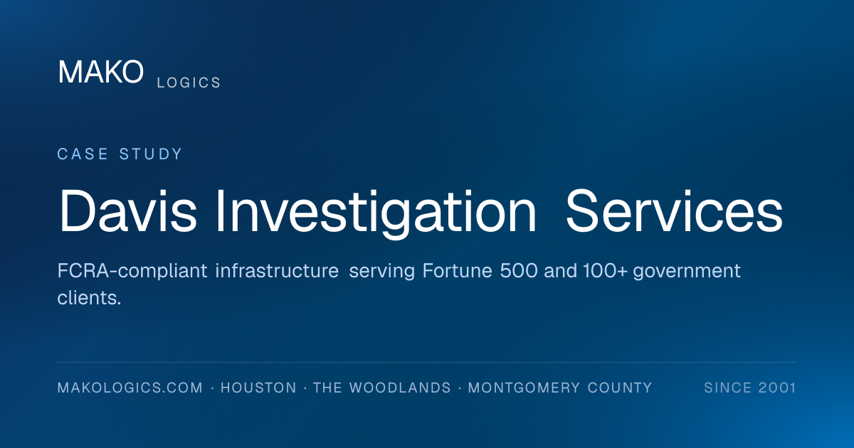 Davis Investigation Services — Case Study | Mako Logics